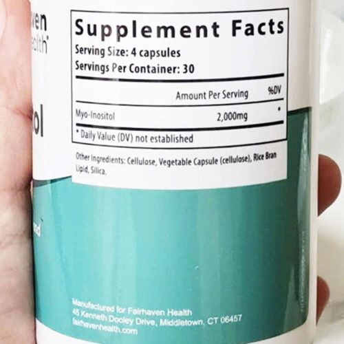 Viên uống bổ sung Myo-Inositol Fairhaven Health Myo-Inositol 120 Capsules 20 thuoc ho tro dieu tri da nang buong trung myo inositol 120 vien 010925 ke