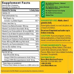 Kẹo dẻo bổ sung Vitamin và Omega-3 Nature Made Adult 140 Gummies 8 keo deo bo sung vitamin va omega 3 nature made adult 140 gummies knwb