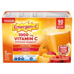 Bột sủi C tăng đề kháng Emergen-C Vitamin C 1000mg Orange Raspberry Tangerine 90 gói
