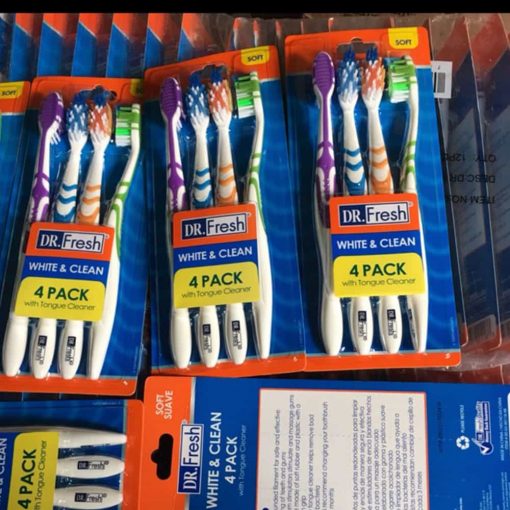 Bàn chải đánh răng Dr Fresh White and Clean 4 Pack Soft Toothbrush