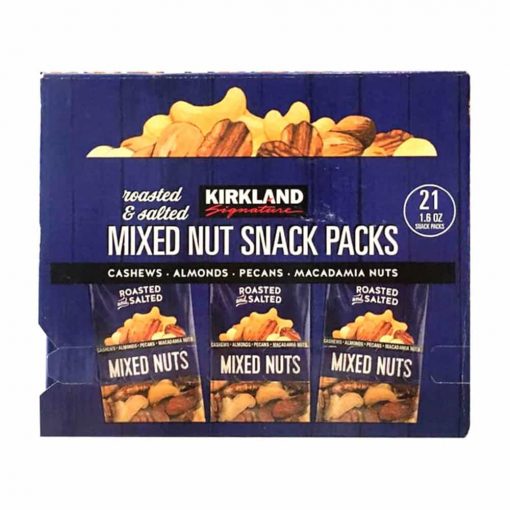 Bánh Snack rang muối Kirkland Signature Mixed Nuts Snack Packs 953g của Mỹ