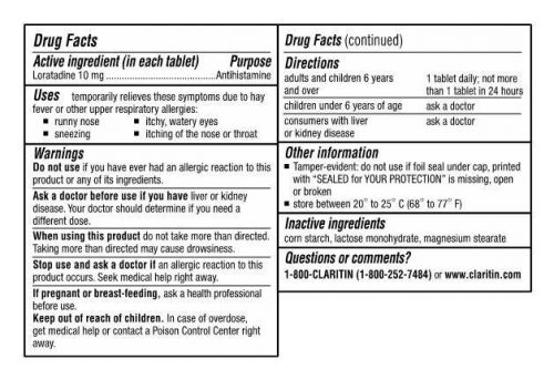 Viên uống chống dị ứng Claritin Antihistamine Non-Drowsy Loratadine 10mg 115 Tablets 10 claritin antihistamine non drowsy loratadine 10 mg 15