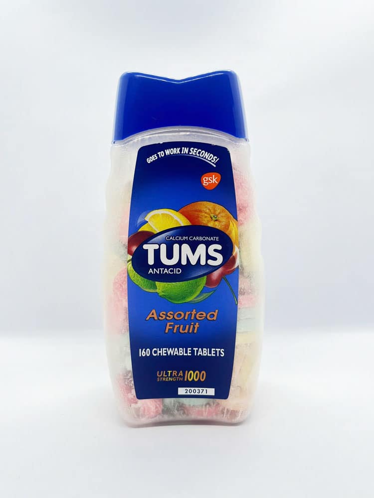 Kẹo ngậm giảm đầy hơi khó tiêu Tums Antacid Assorted Fruit 1000mg 160 viên 2 Kẹo ngậm giảm đầy hơi khó tiêu Tums Antacid Assorted Fruit 1000mg 160 viên - Ảnh 2