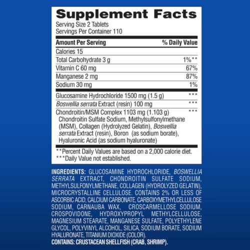 thuoc bo xuong khop members mark glucosamine chondroitin msm 1500mg 220 vien 030226 ki