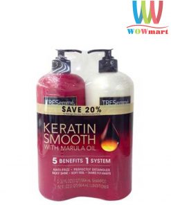 Bộ đôi dầu gội xả Tresemme Keratin Smooth With Marula Oil Shampoo & Conditioner 2 chai x 964 ml