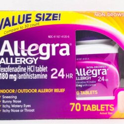 Viên chống dị ứng Allegra Allergy 24hr 70 Tablets 9 vien chong di ung cho nguoi lon allegra adult 24 hour allergy 180mg 70 vien kd
