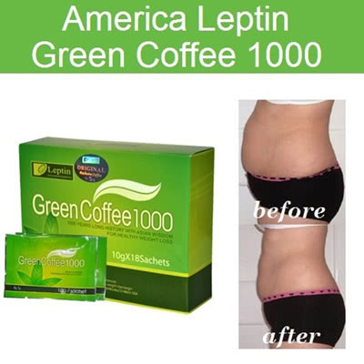 Cà phê trà xanh giảm cân Leptin Green Coffee 1000 10g x 18 gói
