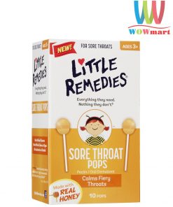 Kẹo ngậm trị ho cho trẻ Little Remedies Sore Throat Pops (10 cây)