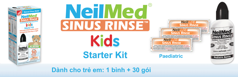 Nước muối Neilmed (nước muối sinh lý) dành cho trẻ em Neilmed Kids Starter Kit 30 gói