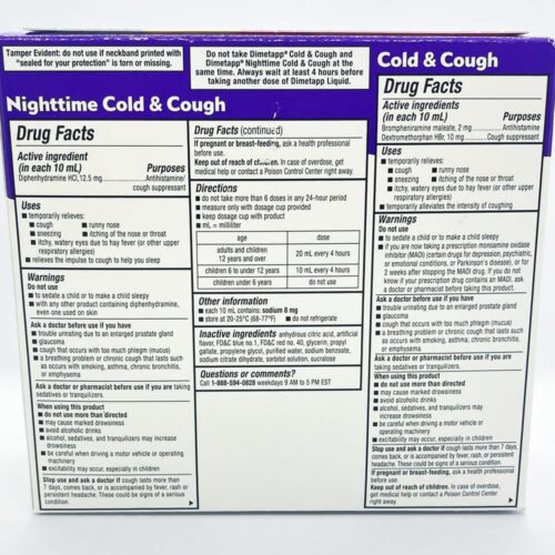 Siro giảm cảm cúm, ho cho trẻ em Dimetapp Children's Cold & Cough Day & Night 118ml x 3 chai 16 siro tri cam cum ho cho tre em dimetapp childrens cold cough day night 118ml x 3 chai 231025 kf