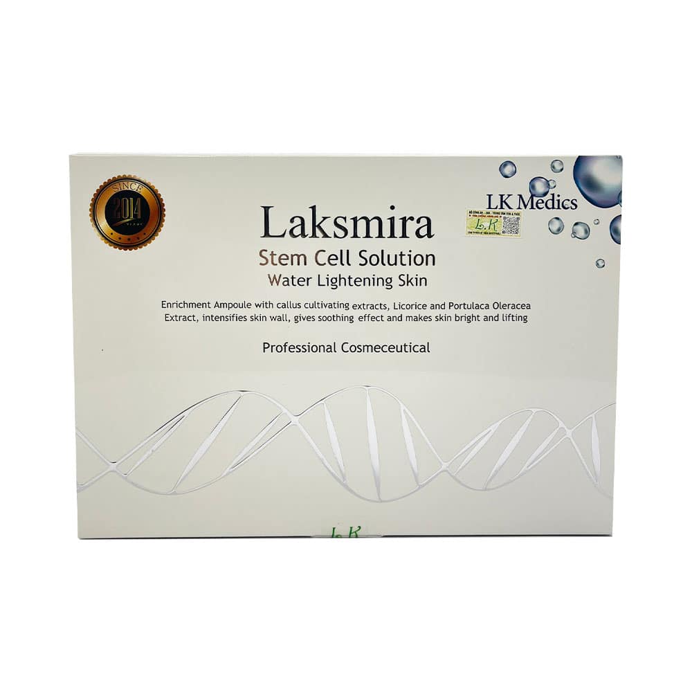 Tế bào gốc Hàn Quốc Laksmira Stem Cell Solution Water Lightening Skin 10 lọ x5ml 1 Tế bào gốc Hàn Quốc Laksmira Stem Cell Solution Water Lightening Skin 10 lọ x5ml