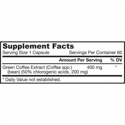 Thuốc giảm cân chiết xuất từ cafe Jarrow Green Coffee Bean Extract 400mg 60 viên
