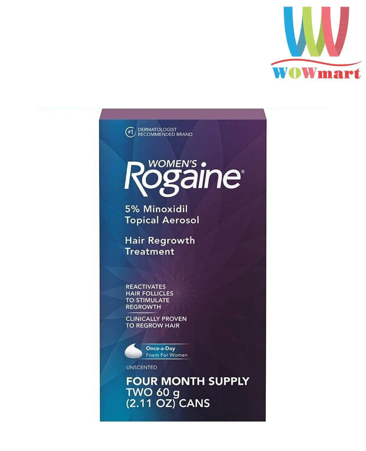 Bọt mọc tóc dành cho phụ nữ Women's Rogaine 5% Minoxidil Set Foam 60g x2 –  Wowmart VN | 100% hàng ngoại nhập