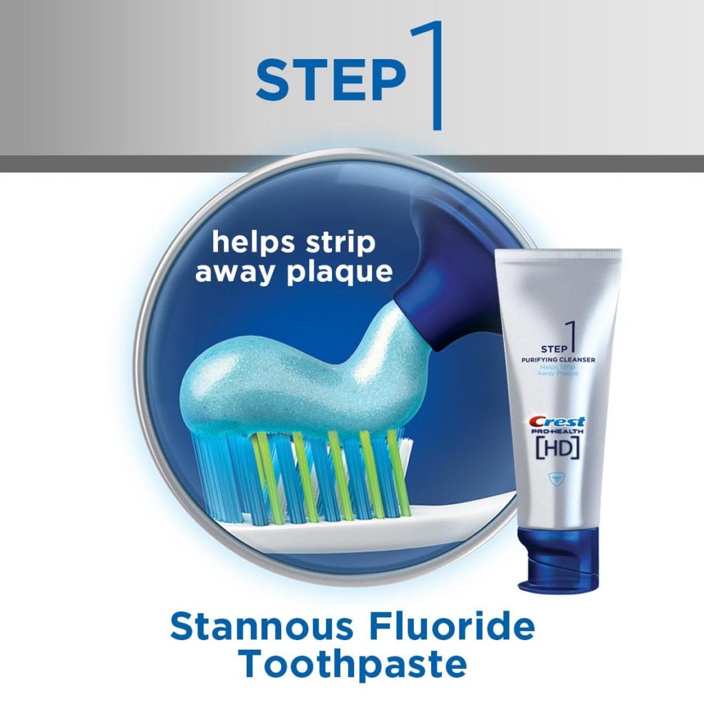 Set 2 bước trắng răng cùng kem đánh răng Crest Pro Health HD Daily Two Step Toothpaste System
