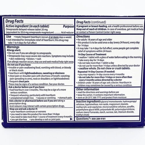 Liệu trình cắt cơn đau dạ dày Prilosec Frequent Heartburn and Acid Reducer 42 viên 18 lieu trinh giam dau va o nong prilosec frequent heartburn acid reducer 42 vien 141025 ke