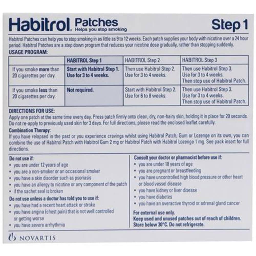 Miếng dán cai thuốc Habitrol Step 1 21mg 28 miếng 3 Miếng dán cai thuốc Habitrol Step 1 21mg 28 miếng - Ảnh 3