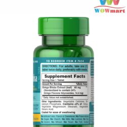 Viên uống bổ não Puritan’s Pride Ginkgo Biloba 60mg 120 viên 5 vien uong bo nao puritan pride ginkgo biloba 60mg 120