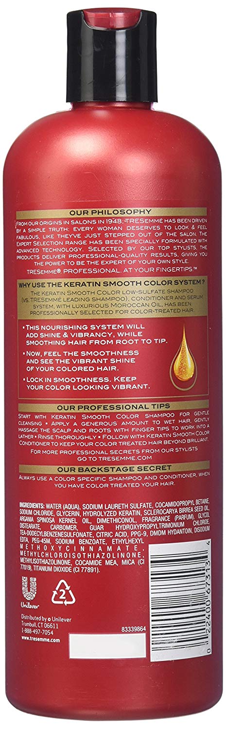 Dầu gội dành cho tóc nhuộm TRESemmé Keratin Smooth Color Maroccan Oil 739ml  – Wowmart VN | 100% hàng ngoại nhập