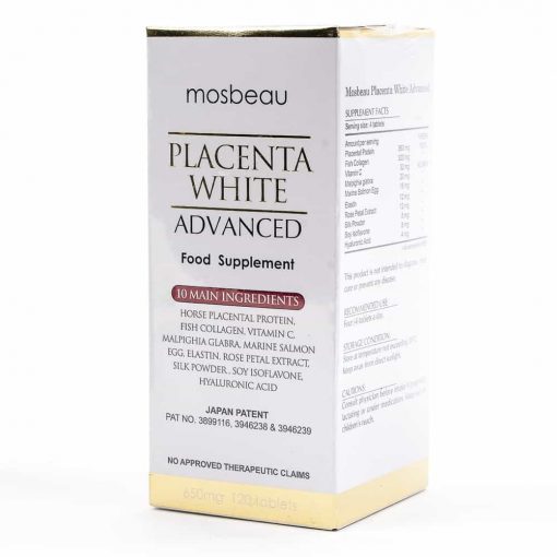 Viên uống nhau thai ngựa dưỡng trắng da Mosbeau Placenta White Advanced 650mg 120 Tablets
