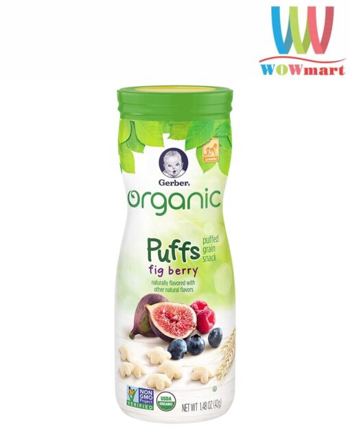 Bánh ăn dặm Gerber Organic Puffs Fig Berry 42g