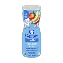 Bánh ăn dặm Gerber Puffs Strawberry Apple 42g vị dâu táo