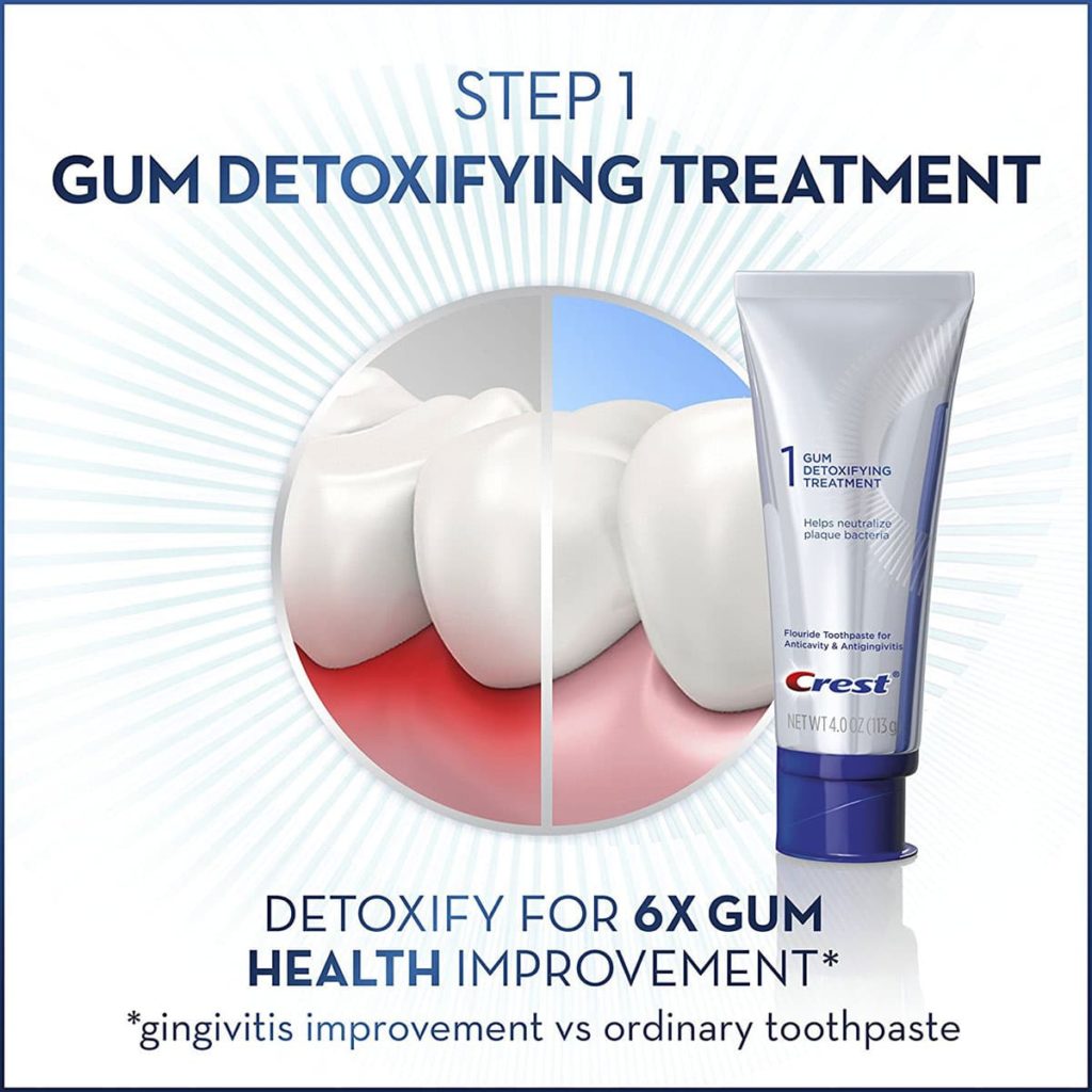 Bộ đôi kem đánh răng Crest Gum Detoxify + Whitening 2 Step