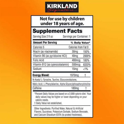 Nước tăng lực Kirkland Signature Energy Shot 48 chai x59ml