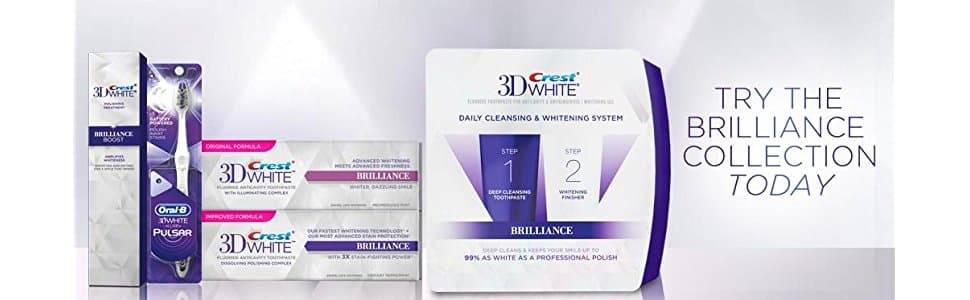 Bộ đôi kem đánh răng Crest 3D White Brilliance 2 Step Toothpaste