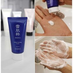 Sữa rửa mặt trắng da Kose White Washing Cream 80g 8 Sữa rửa mặt trắng da Kose White Washing Cream 80g