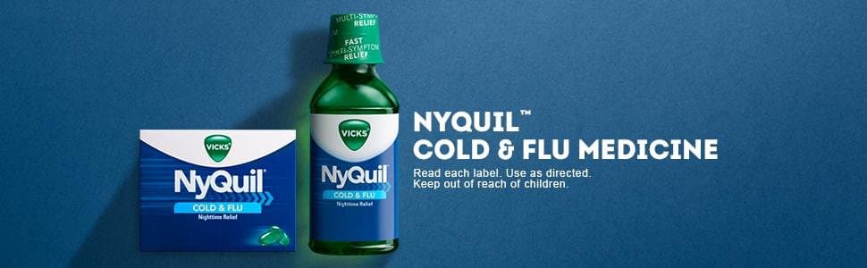 Viên uống trị ho cảm cúm Vicks NyQuil Cold &amp; Flu Nighttime Relief LiquiCaps 24 viên