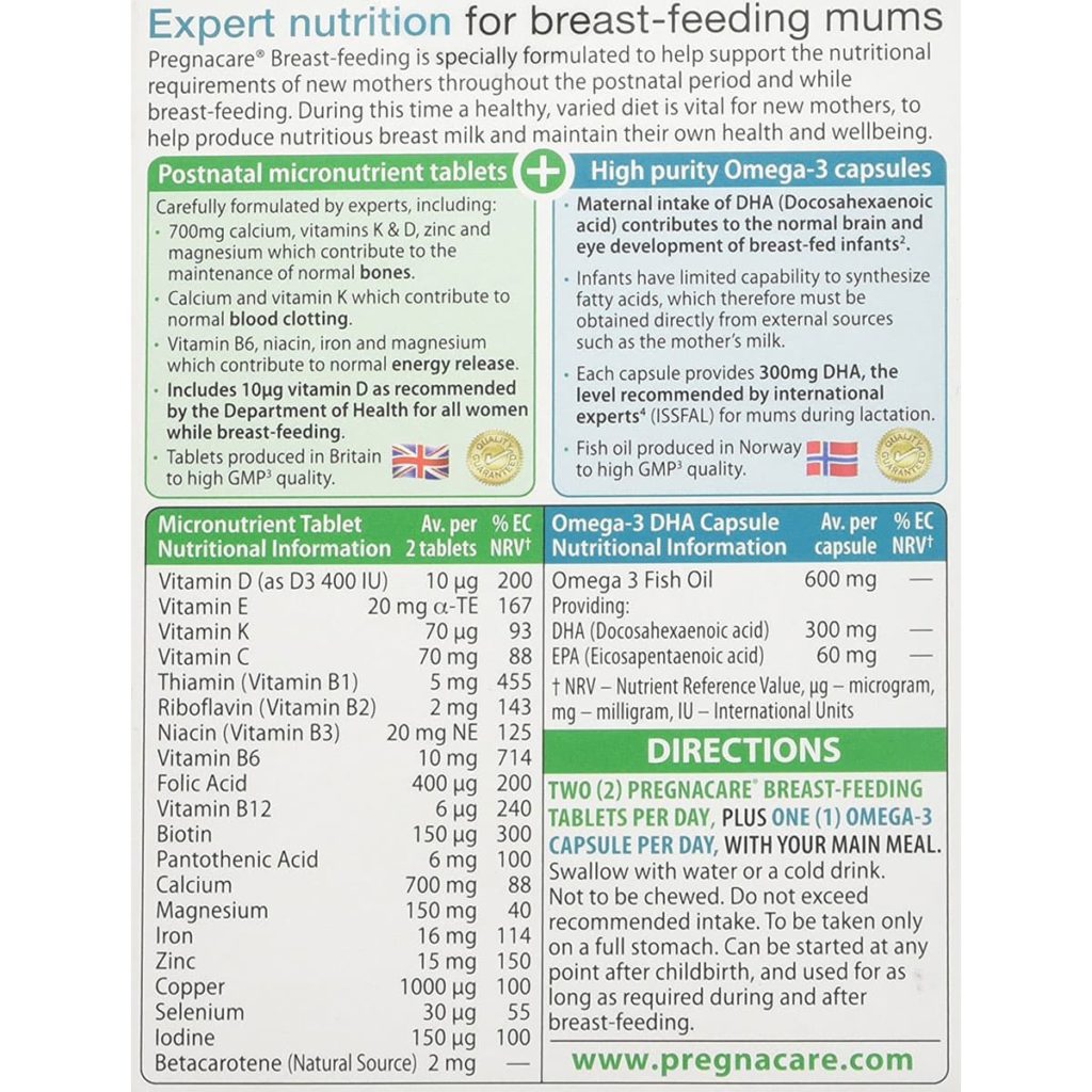 Vitamin tổng hợp cho phụ nữ sau sinh và cho con bú Vitabiotics Pregnacare Breast-Feeding 84 viên