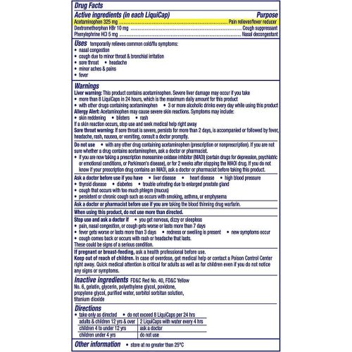 Viên uống giảm ho và cảm cúm Vicks DayQuil Cold & Flu Relief 16 Liquicaps 17 vien uong tri ho cam cum vicks dayquil cold flu relief 24 vien kna