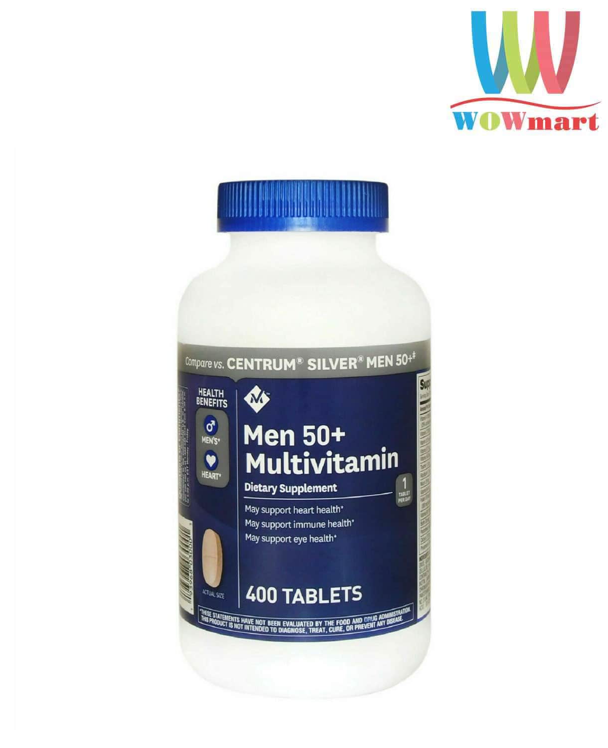 Vitamin tổng hợp cho nam giới trên 50 tuổi Member's Mark Men 50+  Multivitamin 400 Tablets – Wowmart VN | 100% hàng ngoại nhập