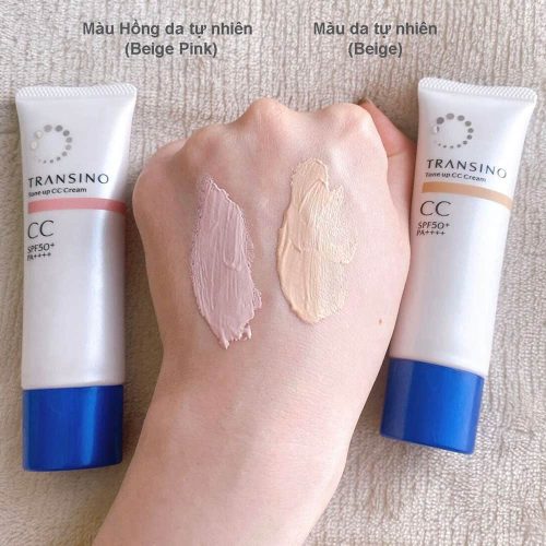 Kem trang điểm chống nắng nâng tone Transino Tone Up CC Cream SPF50 30g (Màu Beige) 16 kem trang diem duong trang da transino whitening cc cream spf50 30g 200524 kd