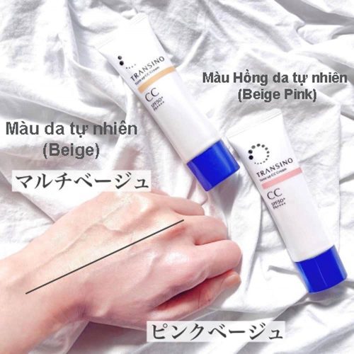 Kem trang điểm chống nắng nâng tone Transino Tone Up CC Cream SPF50 30g (Màu Beige) 17 kem trang diem duong trang da transino whitening cc cream spf50 30g 200524 ke