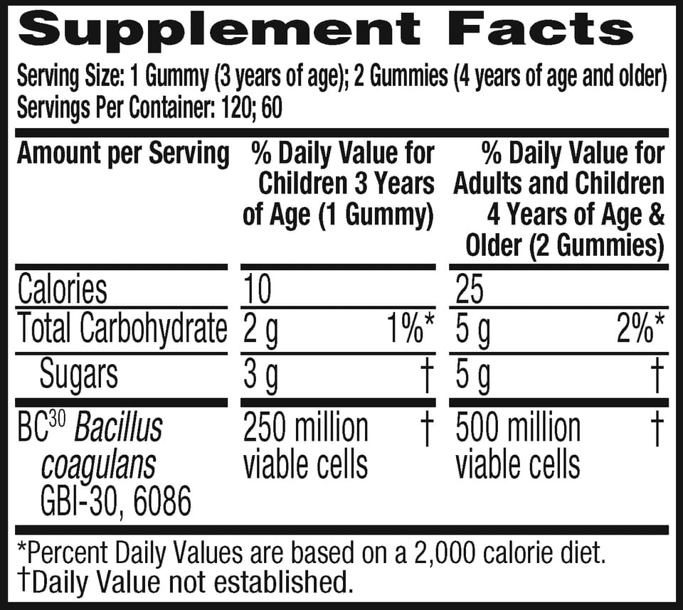 Kẹo dẻo hỗ trợ hệ tiêu hóa cho trẻ Schiff Digestive Advantage Probiotic 120 viên (nắp xanh)