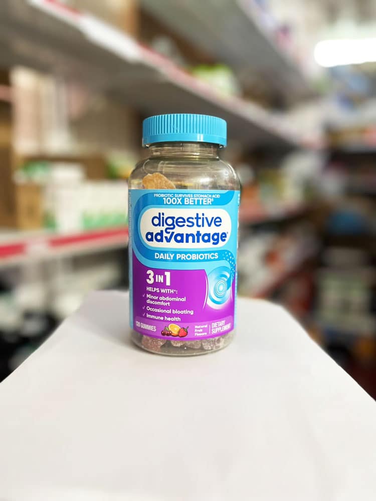 Kẹo dẻo hỗ trợ hệ tiêu hóa Schiff Digestive Advantage Probiotic 120 viên (nắp xanh) - Ảnh 2