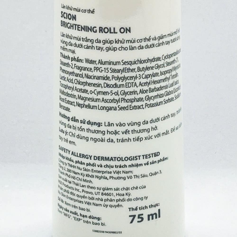Lăn khử mùi Scion Brightening Roll On 75ml 4 Lăn khử mùi Scion Brightening Roll On 75ml - Ảnh 4