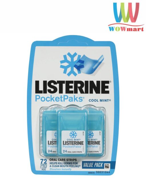 Miếng ngậm thơm miệng Listerine PocketPaks Cool Mint 72 miếng hàng Úc