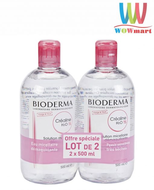 Lốc 2 nước tẩy trang Bioderma Crealine H20 TS 500ml