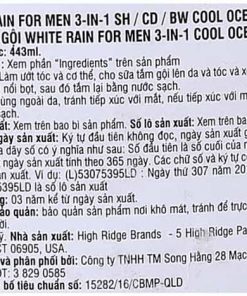 Sữa tắm gội xả cho nam White Rain Men 3 in 1 Cool Ocean Wave 443ml