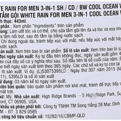 Sữa tắm gội xả cho nam White Rain Men 3 in 1 Cool Ocean Wave 443ml 6 Sữa tắm gội xả cho nam White Rain Men 3 in 1 Cool Ocean Wave 443ml