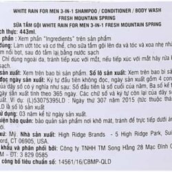 Sữa tắm gội xả cho nam White Rain Men 3 in 1 Fresh Mountain Spring 443ml 6 Sữa tắm gội xả cho nam White Rain Men 3 in 1 Fresh Mountain Spring 443ml