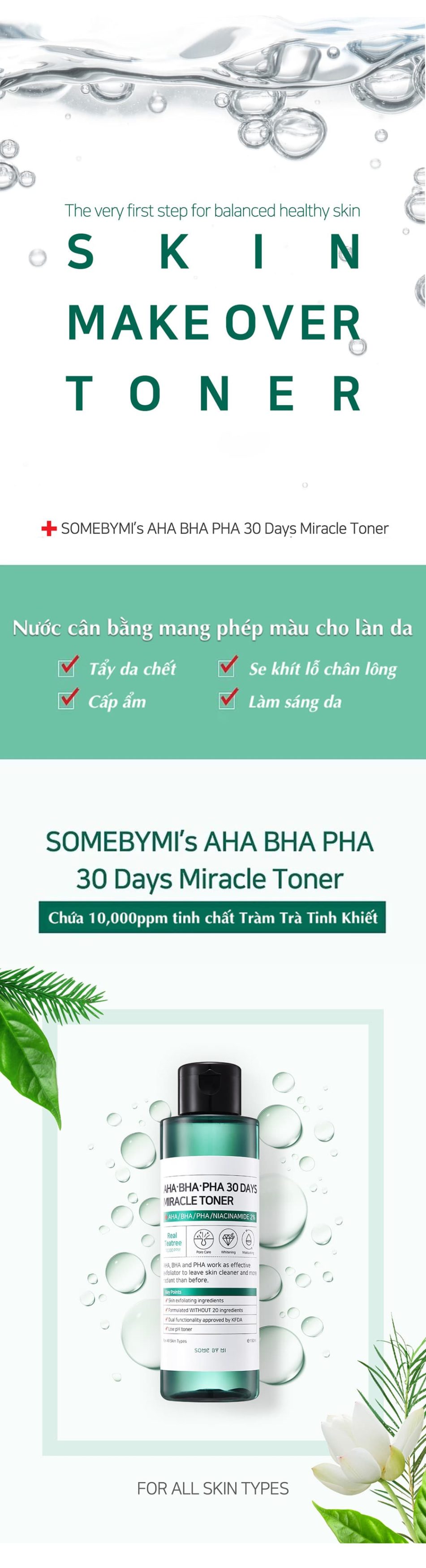 Nước hoa hồng Some By Mi AHA-BHA-PHA 30 Days Miracle Toner 150ml