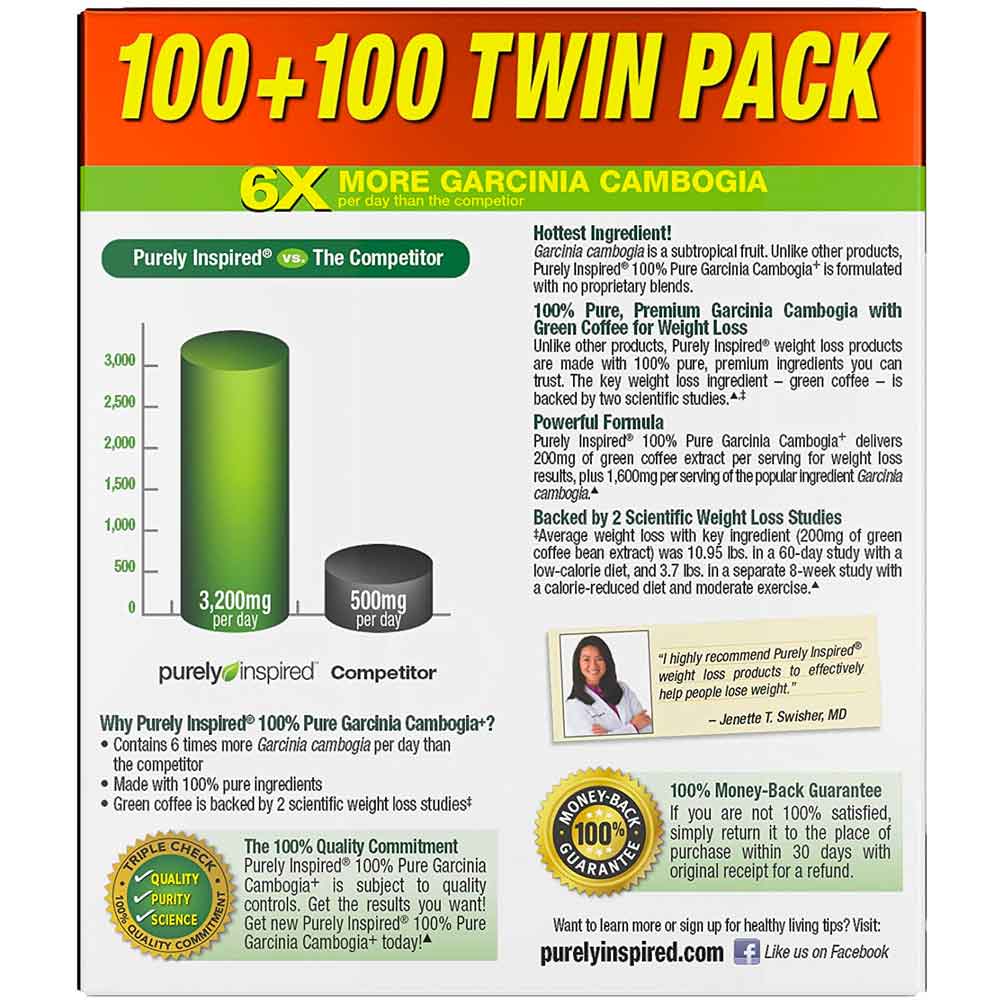 Thuốc giảm cân Purely Inspired Garcinia Cambogia+ Twin Pack 200 viên