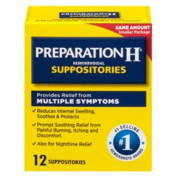 Viên nhét trĩ Preparation H Suppositories 12 viên 4 vien nhet hau mon preparation h suppositories