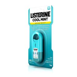 Xịt thơm miệng Listerine Cool Mint Pocketmist 7.7ml (Xịt xanh dương) 5 xit thom mieng listerine cool mint pocketmist 7 7ml 1