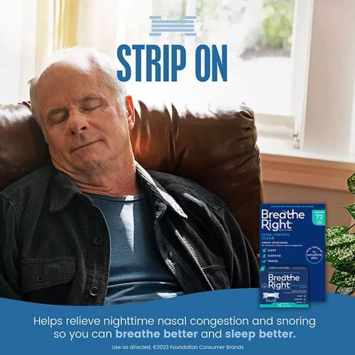 Miếng dán thông mũi, chống ngáy Breathe Right 72 miếng (Xanh) 12 mieng dan mui chong gay ngay khi ngu breathe right 72 mieng 301024 kc