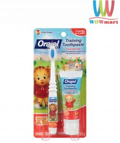 Bàn chải đánh răng cho bé Orajel Training Toothpaste kèm ống kem Orajel 28.3g (Tiger)