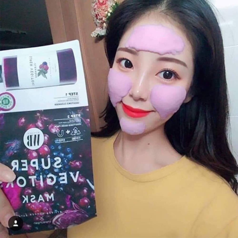 Mặt nạ thải độc rau củ Super Vegitoks Mask Purple Hàn Quốc 6 miếng